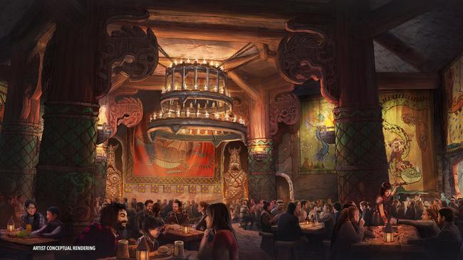 Feast like a Viking – the Mead Hall gives guests a savory menu featuring a variety of meats, fish, sandwiches and more along with a collection of meads and ciders. Photo: Universal Epic Universe