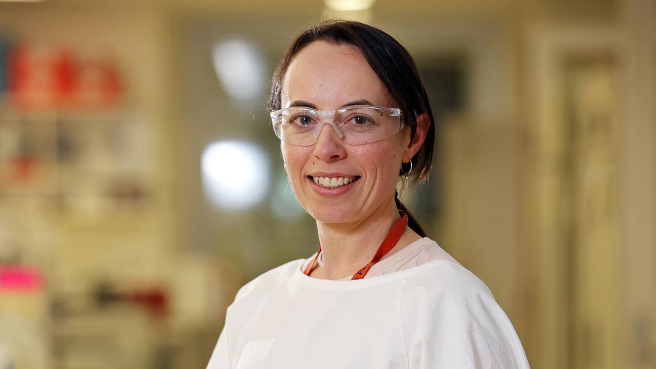 Scientist Megan Steain working on a super vaccine for Covid at her lab at Sydney University. Picture: Sam Ruttyn