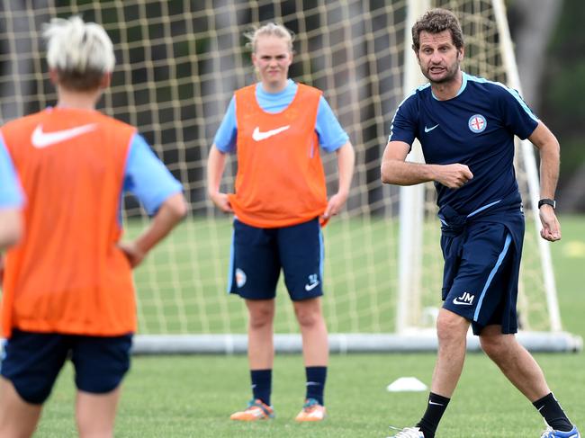 Melbourne City women soccer (W-League) team is on top of the ladder with one round to go before finals. Coach Joe Montemurro. Picture: Kylie Else