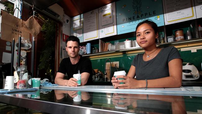 Branden Higgins says penalty rates need to be simplified. Maggie Luu described it as a “bonus” to be granted the Sunday shift, with the extra money. Picture: Adam Armstrong