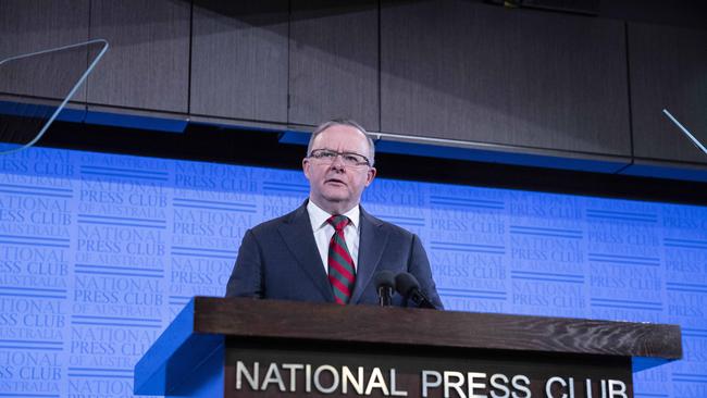 Anthony Albanese addresses the national Press Club in Canberra today. Picture: Gary Ramage