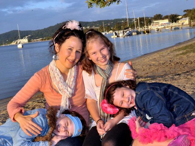 Matt’s wife Rachael, with their three daughters, Sage, Willow and Starlia.