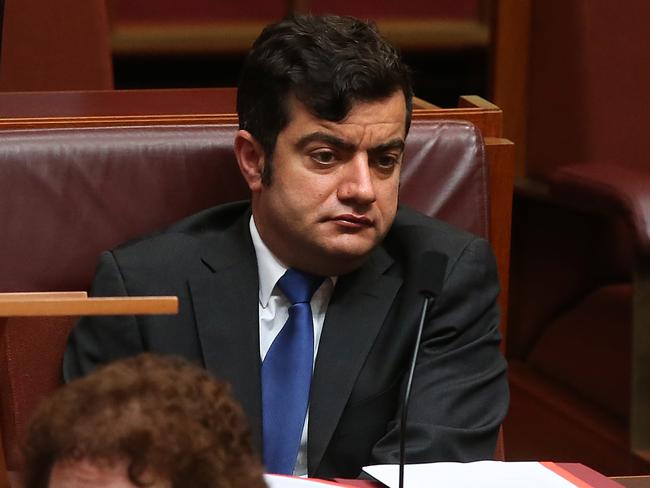 Despite pressure to resign, Senator Sam Dastyari remains in Parliament. Picture: Kym Smith