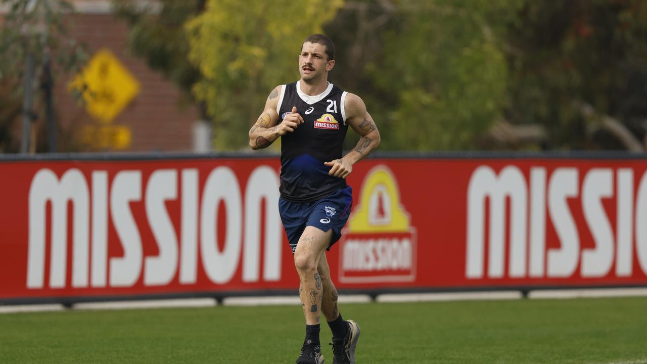 Tom Liberatore has been training at Whitten Oval but remains out indefinitely after suffering four concussions in 12 months, including two this season. Picture: Darrian Traynor / Getty Images