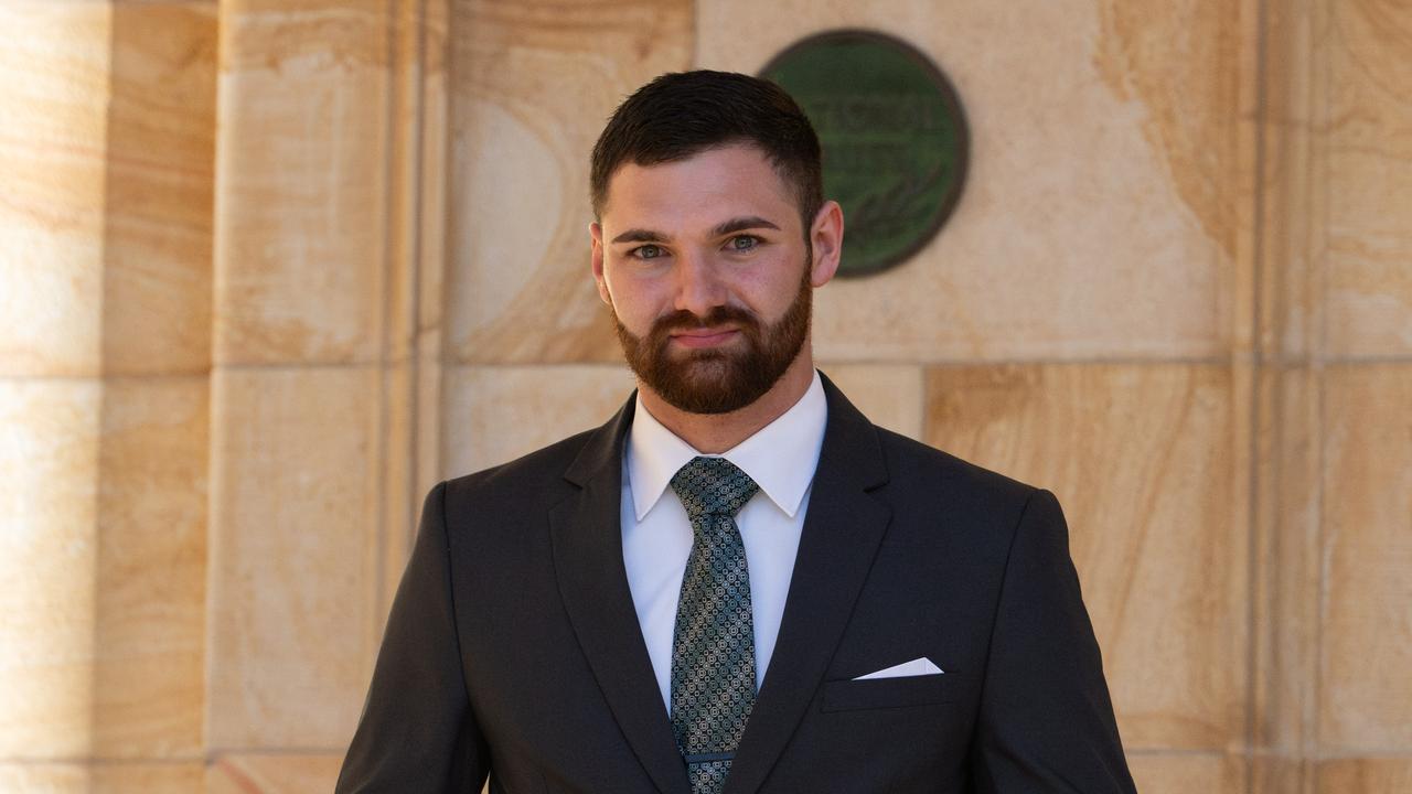 Brandon Chesney leaving Adelaide Magistrates Court. Picture: NCA NewsWire / Morgan Sette