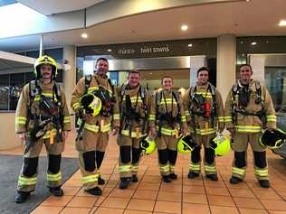 Banora Point firies Jamie Bowe, Jason Williams, Paul Wills, Cyndell McBlain, Adam Rolles and Robert Dascoli.