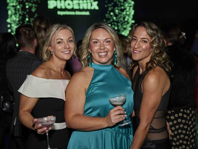 Airlie MacLachlan, Kris Wason and Leanne Wason at the We Are Phoenix launch party at HOTA. Picture: Chris Crawford (The Pulse with Portia Large)