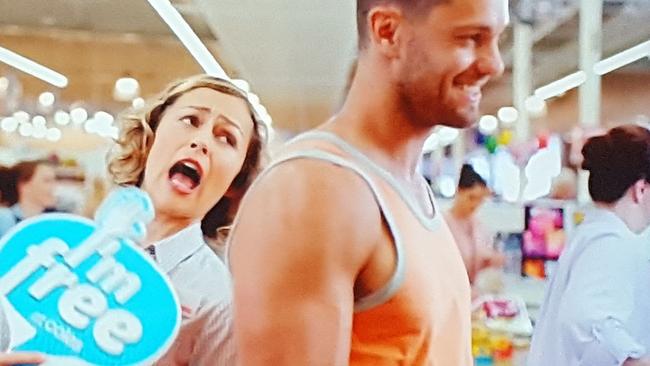 The TV ad featured a female staff member using the sign suggestively.