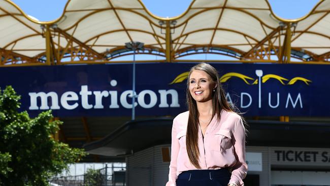 Meaghan Scanlon outside Metricon Stadium, Carrara, where she hopes more events will be hosted. Picture: Glenn Hampson.