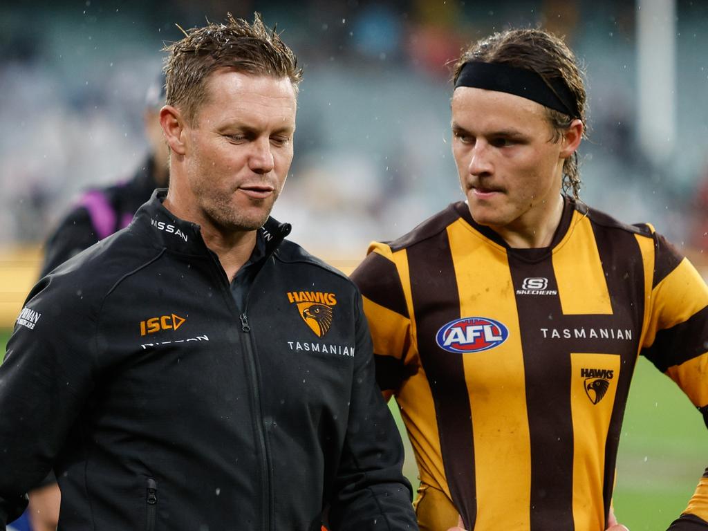 Mitchell’s Hawks will face plenty of expectations in 2025. Picture: Dylan Burns/AFL Photos via Getty Images