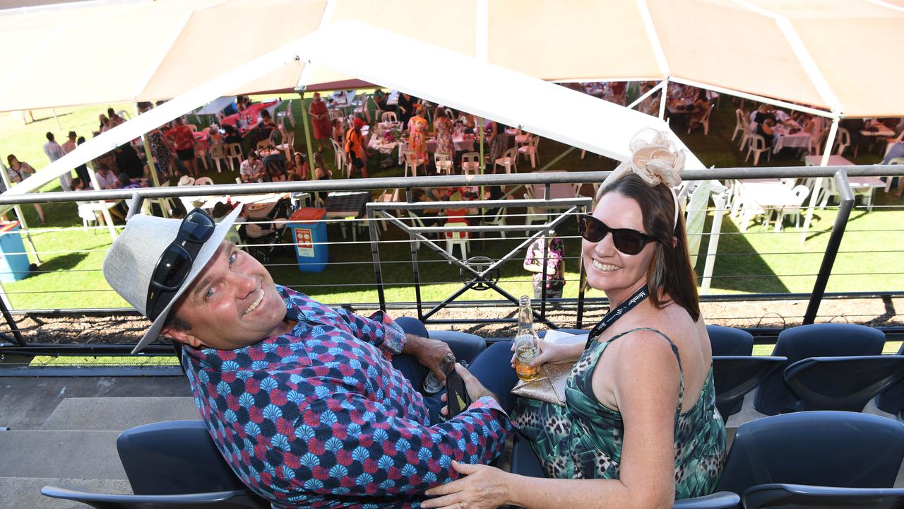 Emil Tastula and Pauline Easy at the Darwin Turf Club Bridge Toyota Ladies' Day / Derby Day. Picture: KATRINA BRIDGEFORD