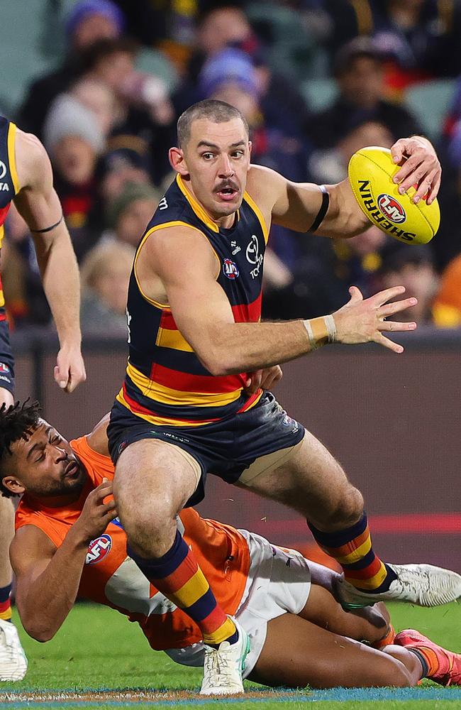Taylor Walker has shown how important he still is to Adelaide’s forward set-up. Picture: Sarah Reed/AFL Photos via Getty Images.