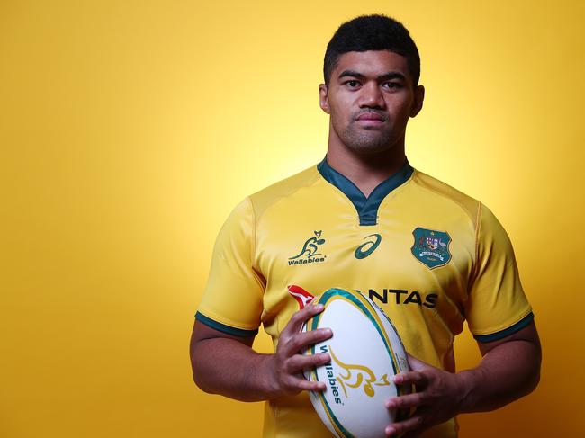 Jordan Uelese poses a Australian Wallabies headshot session.