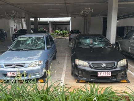 Cars trashed in public housing carpark