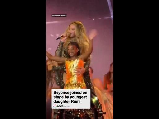 Beyonce joined on stage by youngest daughter Rumi
