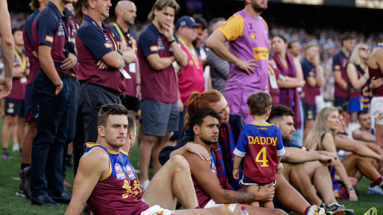 Players’ families were there to soften the blow. Photo by Russell Freeman/AFL Photos via Getty Images.