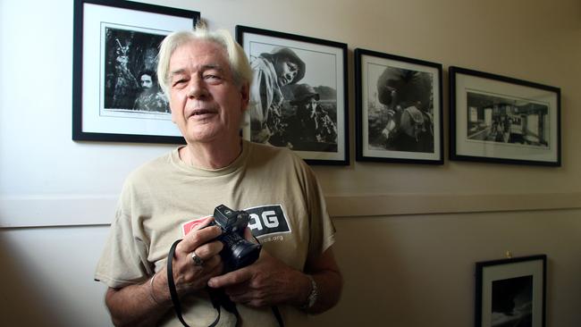 Award-winning war photographer Tim Page pictured before returning to Cambodia to try to solve the death of 14 war correspondents and photojournalists never accounted for in the 1970s. Picture: Jamie Hanson