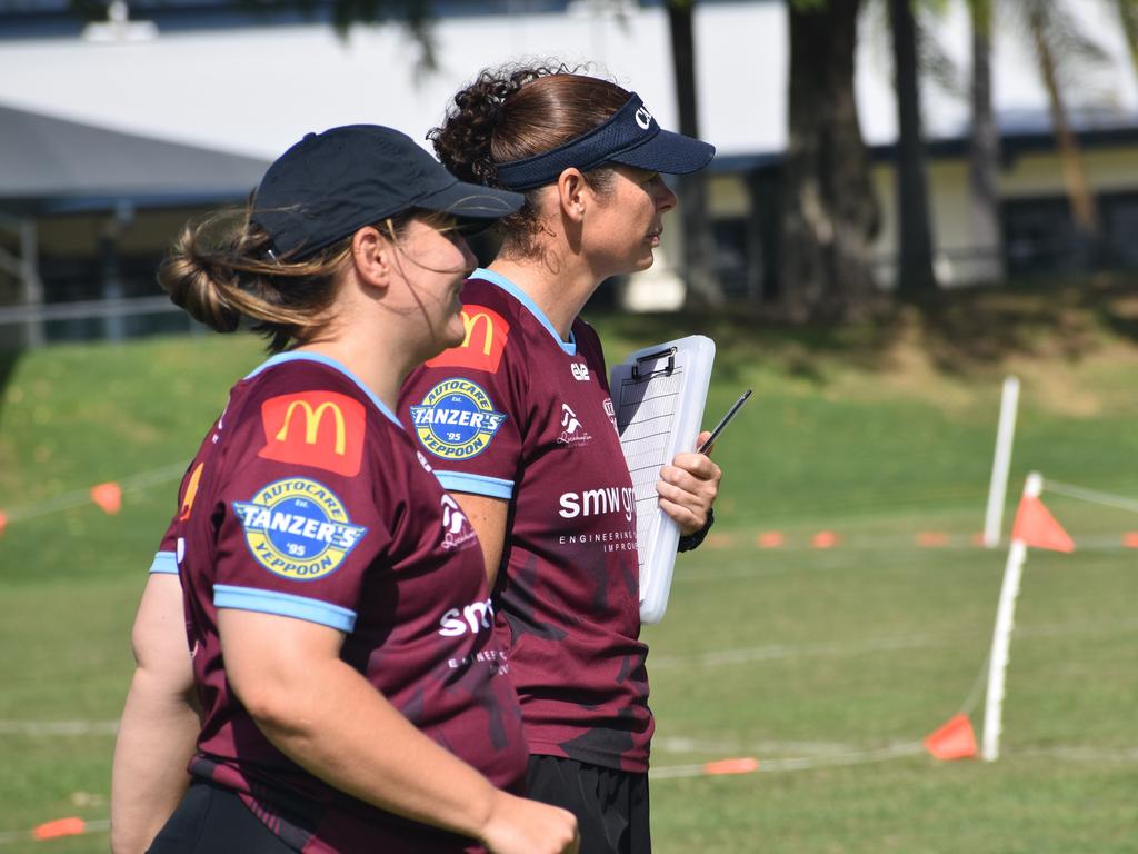 Players at the CQ Capras' open training trial for the 2025 BMD Premiership season at Emmaus College, Rockhampton, on February 22, 2025.