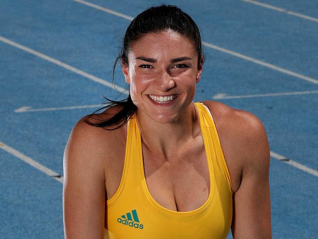 Michelle Jenneke in training with the Australian athletics team at IMG Academy in Bradenton in the USA in preparation for the Rio Olympics. Pics Adam Head