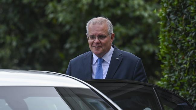 Prime Minister Scott Morrison leaves Government House on April 10, 2022 in Canberra. Picture: Martin Ollman/Getty Images