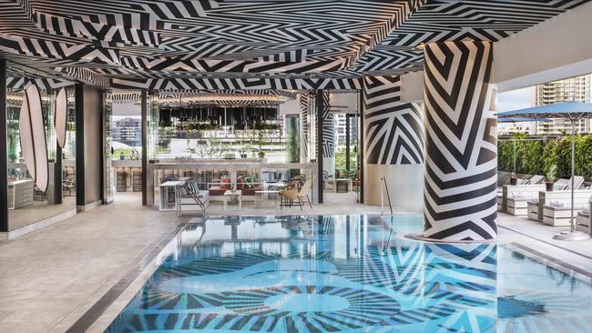 The pool deck at W Hotel Brisbane. The hotel is one of many offering huge discounts.