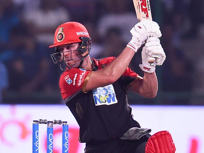 De Villiers hits out for Royal Challengers Bangalore in the Indian Premier League. Picture: Getty Images