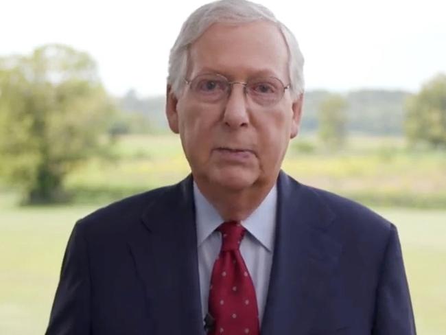 Mitch McConnell speaking from Louisville. Picture; AFP.