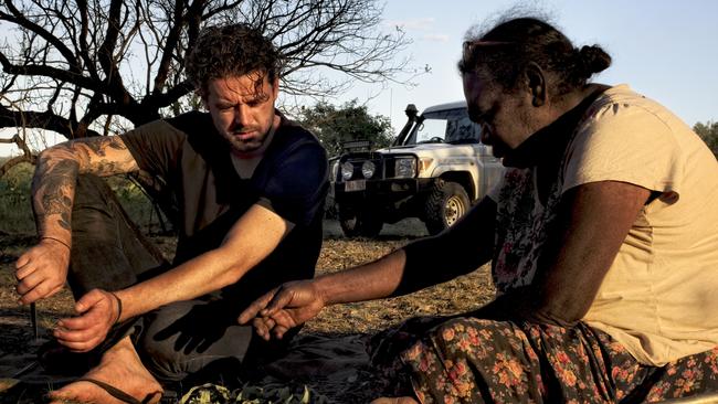 Jock Zonfrillo and Patricia Marrfurra McTaggart Nauiyu Community, Daly River . Picture : ANDERS JORGENSEN