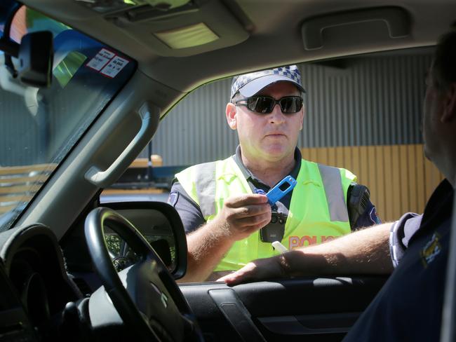 Police across Queensland are being trained and new equip,ent rolled out so every station, everywhere can now do a roadside drug test.Senior Constable Peter Phillips, North lakes station doing a drug test