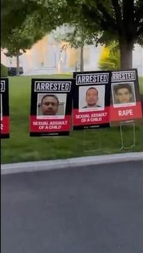 White House fills lawn with mugshot-style posters of arrested illegal migrants