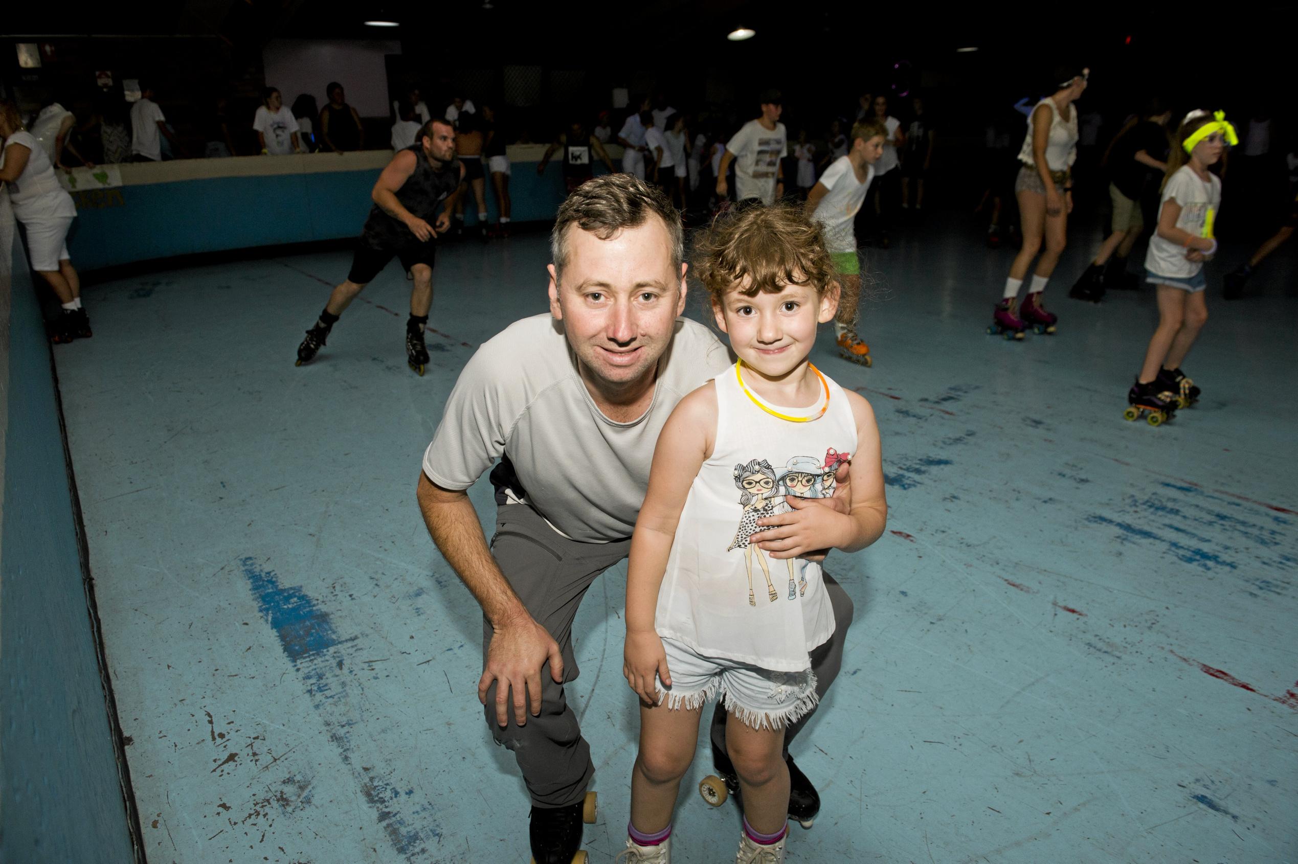 ( From left ) Robert and Evelyn Passlow at Skate City. Sunday, 28th Jan, 2018. Picture: Nev Madsen