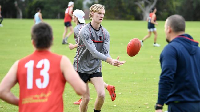 Highly-talented big man Ned Carey made his first appearance for Rostrevor in August. Picture: Tom Huntley