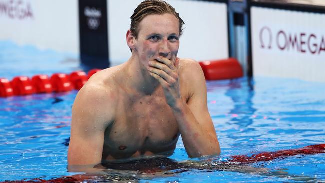 Australia's Mack Horton comes to terms with his gold medal win. Picture: Phil Hillyard