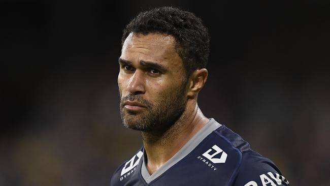 TOWNSVILLE, AUSTRALIA - MARCH 28:  Justin O'Neil of the Cowboys looks on during the round three NRL match between the North Queensland Cowboys and the Gold Coast Titans at QCB Stadium on March 28, 2021, in Townsville, Australia. (Photo by Ian Hitchcock/Getty Images)