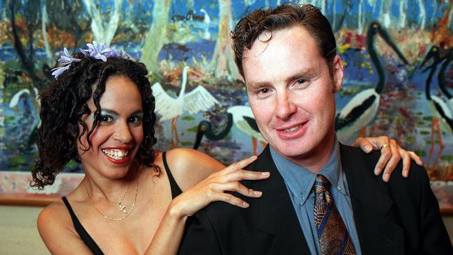 Christine Anu with My Island Home songwriter Neil Murray at the 1995 APRA Awards. Picture: archive