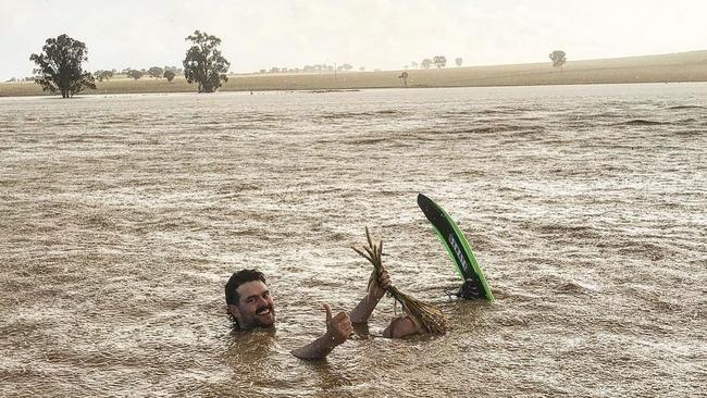 Farmer Jock Cusack in a wheat field in Canowindra. Picture: @jockcusack