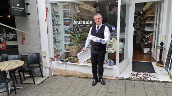 Paddington Chamber of Commerce president Andrew Packham before delivering the objection letters to Transport Minister Jo Haylen's office.