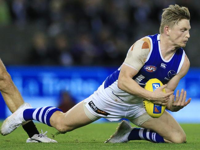 North Melbourne Kangaroos captain Jack Ziebell in action against Collingwood Magpies. Picture: Mark Stewart