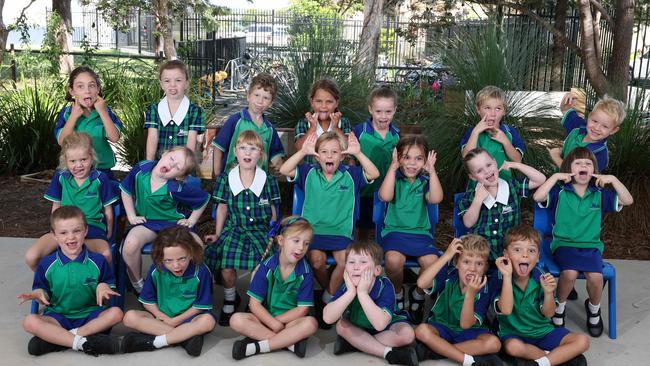 My First Year: Miami State School Prep E. L-R Front row: Dylan, Ace, Ava, Macallan, Jesse, Sunny. Middle row: Abby, Rylee, Flo, Sophie, Bambie, Frankie, Hannah. Back row: Lucia, Hunter, Brodie, Stella, Ivy, Tavish, Caleb. Picture: Glenn Hampson.