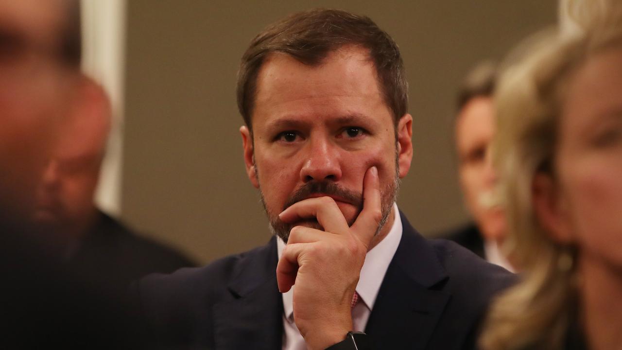 Ed Husic in the Labor caucus meeting at Parliament House yesterday. Picture: Kym Smith