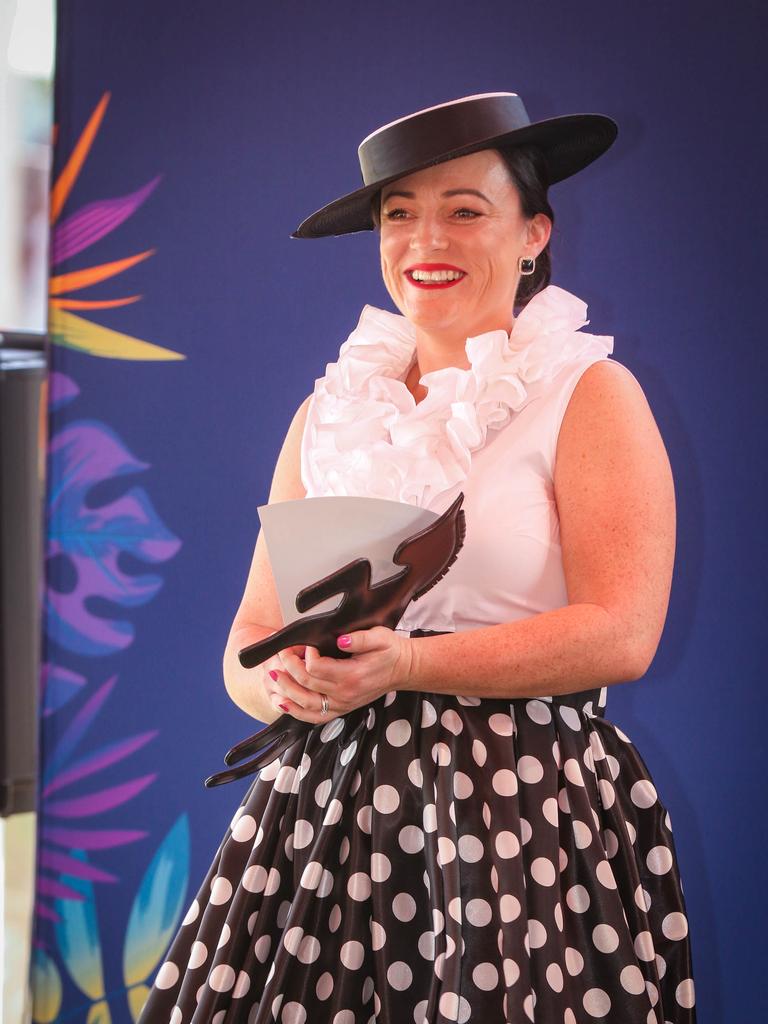 Sarah Kean at the 2021 Darwin Cup Carnival Derby Day. Picture: Glenn Campbell