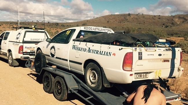 End of the road for the crippled <i>Weekend Australian</i> Shitbox Rally ute.