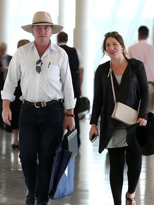 Former Deputy Prime Minister Barnaby Joyce and his pregnant partner Vikki Campion. Picture: Kym Smith