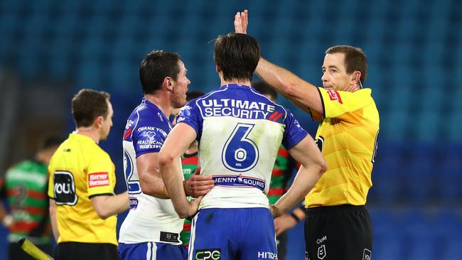 Lachlan Lewis sent to the sin bin (Photo by Chris Hyde/Getty Images)