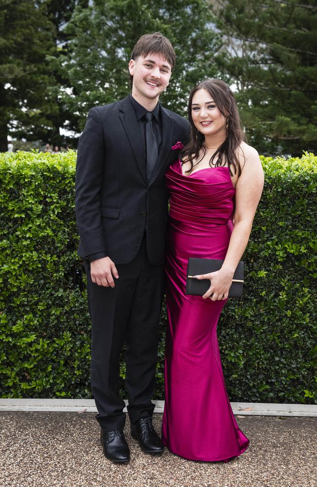 Lachlan Skehan and Adelaide Hopkinson at Centenary Heights State High School formal at Picnic Point, Friday, November 15, 2024. Picture: Kevin Farmer