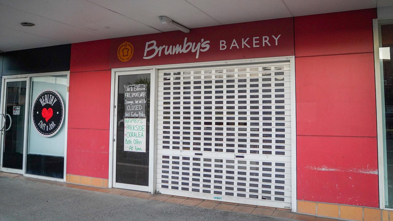 Brumby's Bakery along Sydney St in Mackay has been shut ever since flames erupted in an oven in the early hours. Picture: Heidi Petith