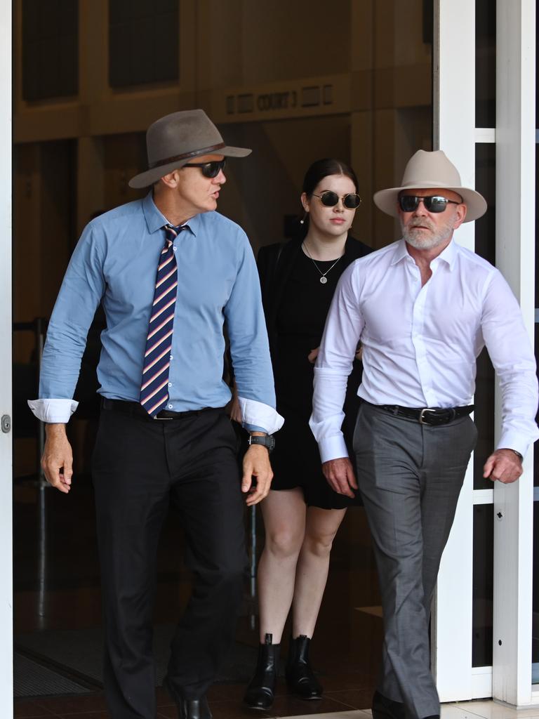 Defence lawyers Peter Maley and Jon Tippett QC outside the Supreme Court. Picture: Julianne Osborne