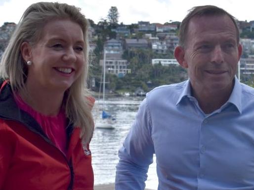 Senator Bridget McKenzie and former PM Tony Abbott in Mosman. Picture: Twitter