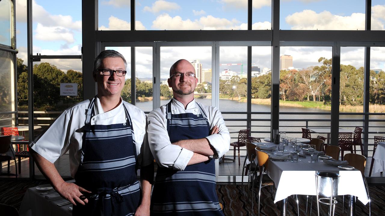 Executive chef and owner Ray Mauger and then head chef Nick Filsell at the Red Ochre Barrel + Grill in 2013.