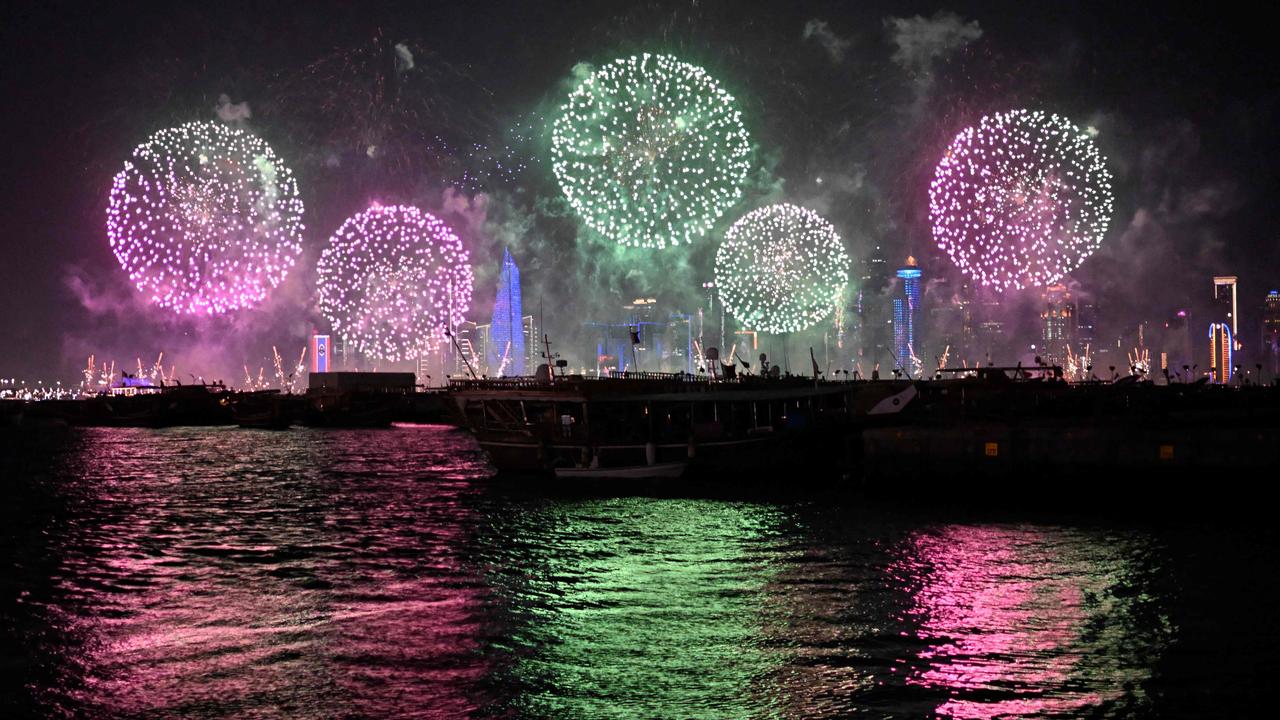 Fireworks explode in the sky in Doha on November 20 during the opening day of the Qatar 2022 World Cup football tournament. Picture: Patricia De Melo Moreira/AFP